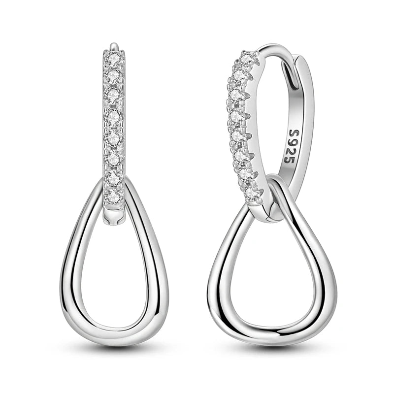 2024 neue 925 Sterling Silber Hoop Ohrringe Blumen Zirkon Ohrringe Stud Für Frau Feine Geburtstag Hochzeit Partei Schmuck Geschenke