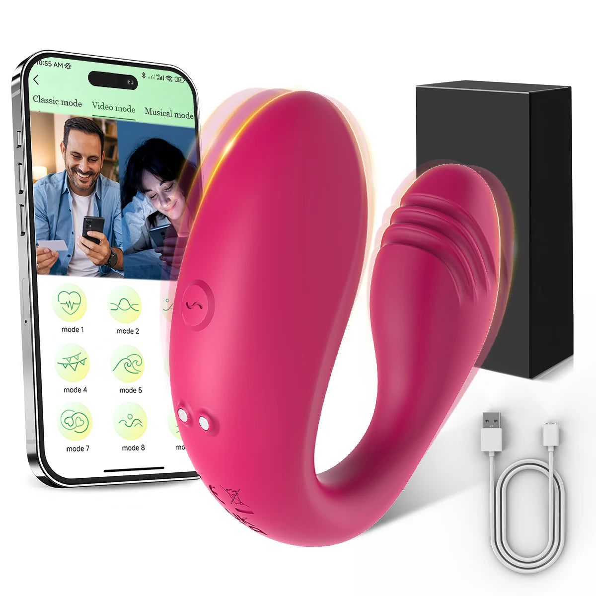 Wireless APP Control Vibrator Female Dual Motor U Shape Clitoris Stimulator Dildo Wearable Sex Toys for Women Couple Adult 18+