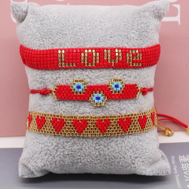 Miyuki beads hand woven Bohemia jewelry atmosphere luxury shiny seed beads adjustable bracelet elegant women's party Gifts