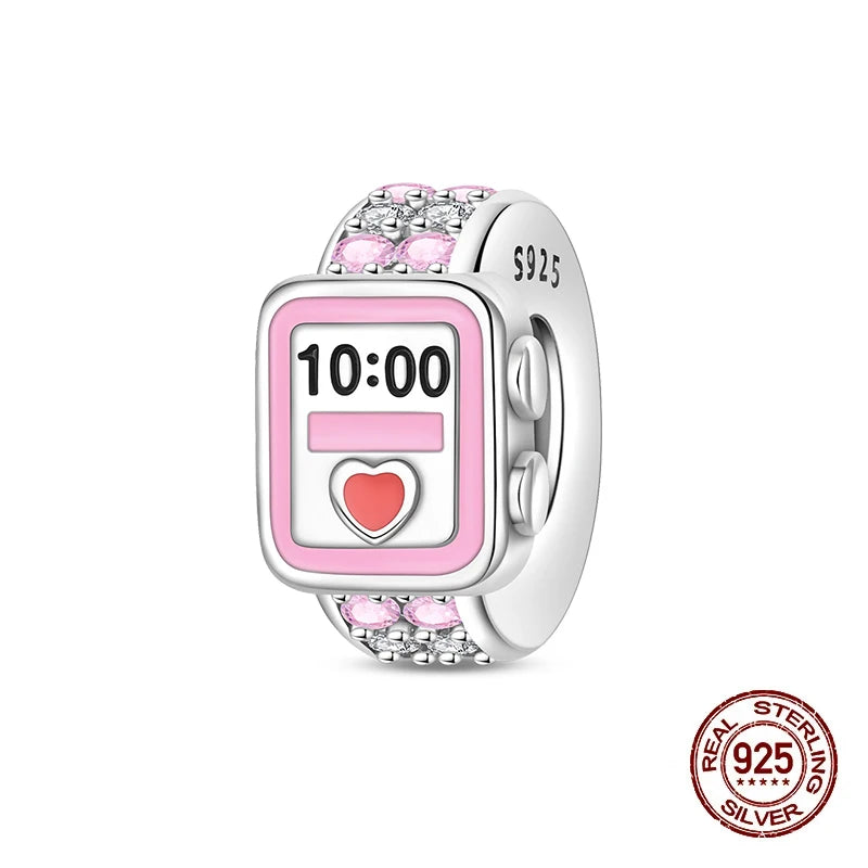 Original 925 Sterling Silver Charms Beads Graduation Season College Entrance Bachelor's Cap Pendant for Bracelet Charm Jewelry