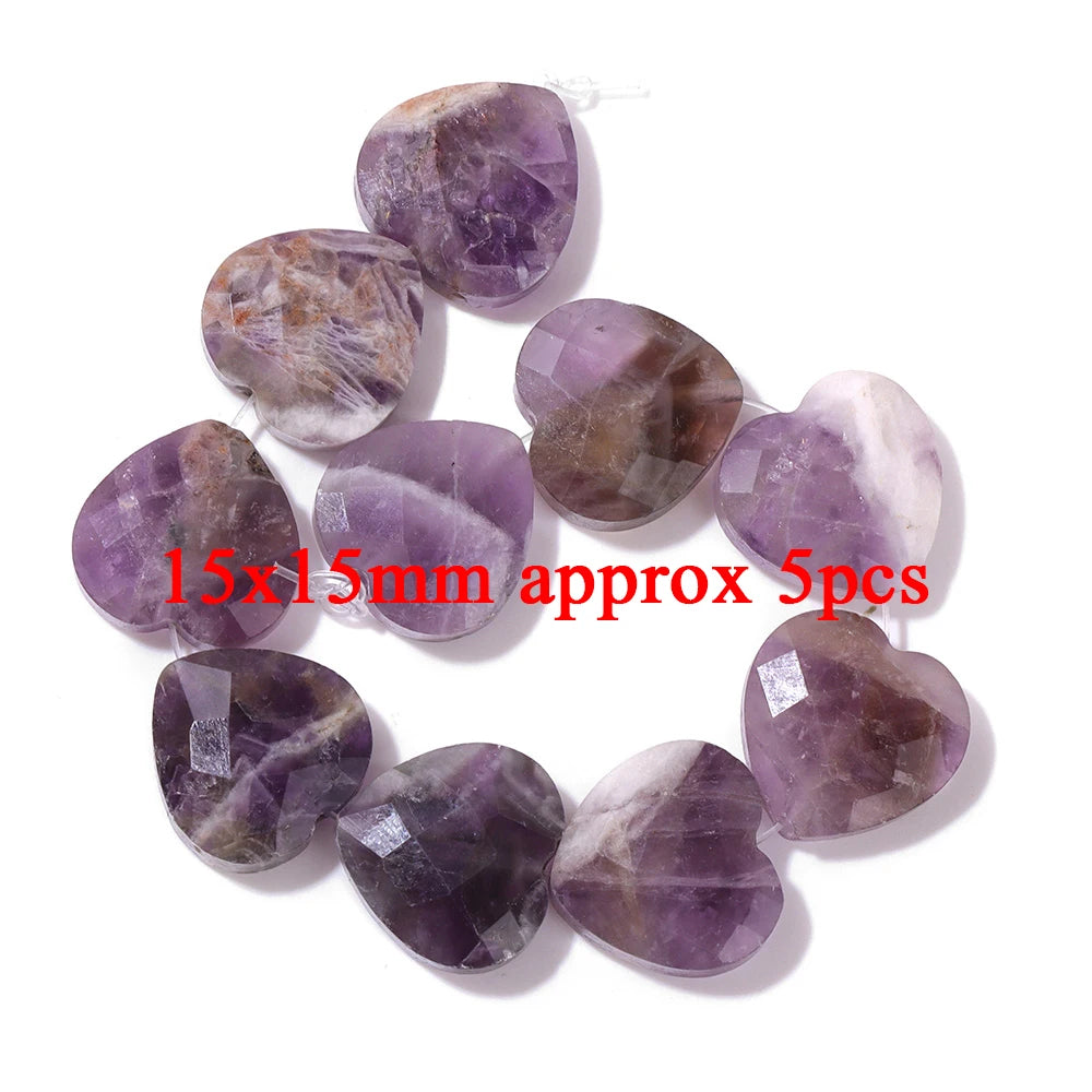 Natural Amethyst Quartz Stone Beads Faceted Round Rondelle Cube Loose Spacer Gem Bead For Jewelry Making Necklace Bracelet DIY