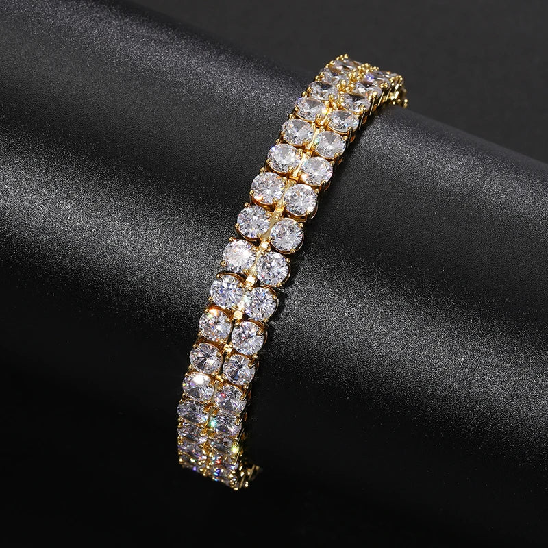 New Hip Hop Full Bracelet Moissanite Tennis Chain For Women 925 Bracelet Unisex Moissanite Chain Christmas Gift