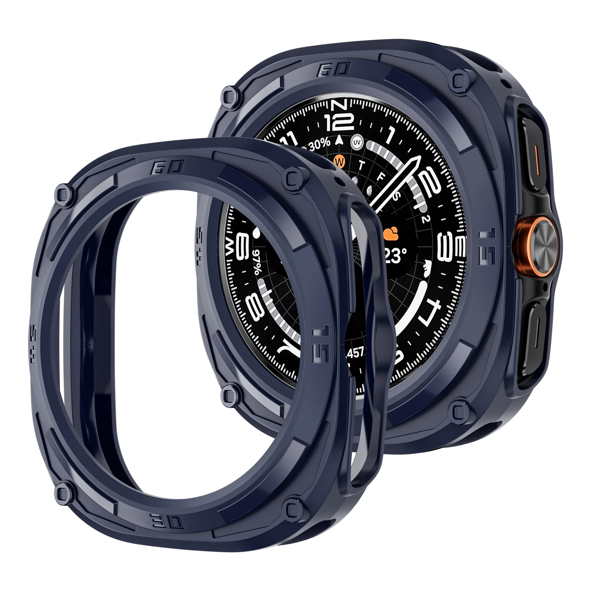 Protecteur d'écran pour Samsung Galaxy Watch Ultra Case 47mm Accessoires Cadre en PC dur Pare-chocs de protection Galaxy Watch Ultra cover