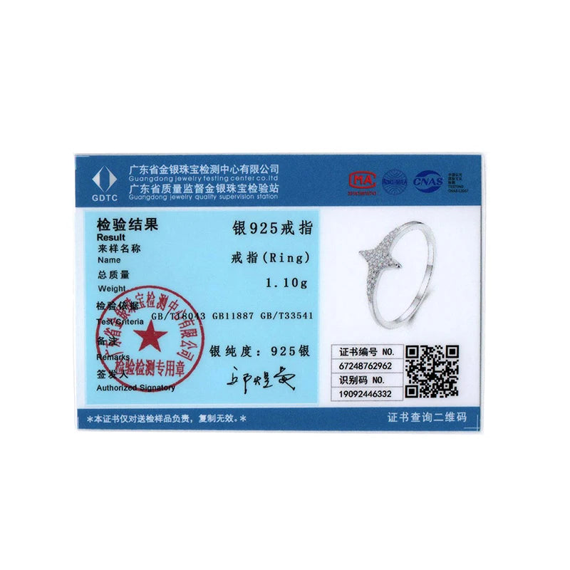 Bague étoile scintillante en argent sterling 925 BISAER sertie de zircons pavés, bande de doigt plaquée or blanc pour femme, bijoux fins de mariage