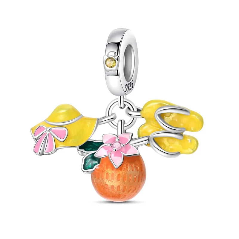 Summer Charms 925 Silver Luminous Lantern Fish Whale Ocean Beach Beads Fit 3mm 925 Original Bracelet DIY Cool Jewelry Making