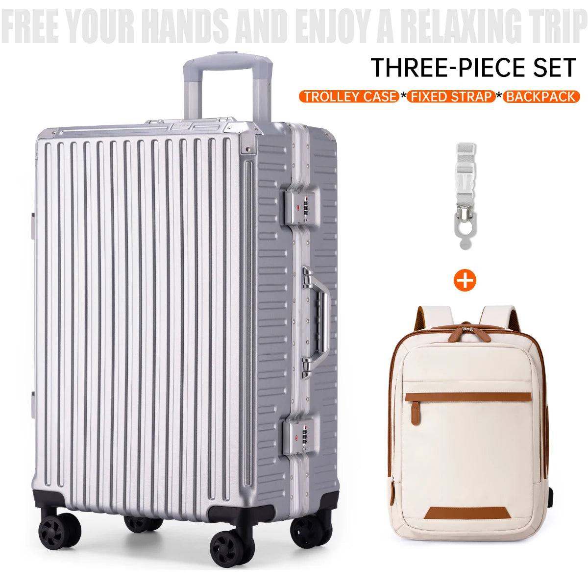 Trolley Luggage 20 24 26 28 Inch Aluminum Frame Rolling Luggage Case USB Travel Suitcase on Wheels Combination Lock Carry-On Luggage - Madeinsea©