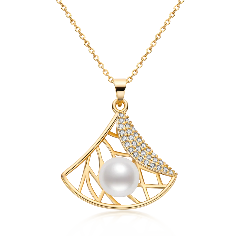 OXTAO Freshwater Pearl Leaf Pendant Necklace 14K Gold Filled for Women Clavicle Chain Necklace Exquisite Jewelry Gift wholesale