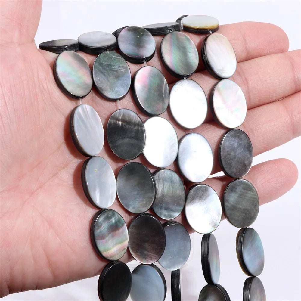 High Quality Natural Shell Beads Grey Mother of Pearl Heart Square Round Spacer Beads For Jewelry Making DIY Bracelet Handmade
