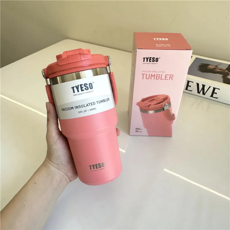 Tyeso Stainless Steel Coffee Cup Cold And Hot Double-layer Insulated Cup Tumbler Thermo Water Bottle Car Travel Mug Vacuum Cup - Madeinsea©
