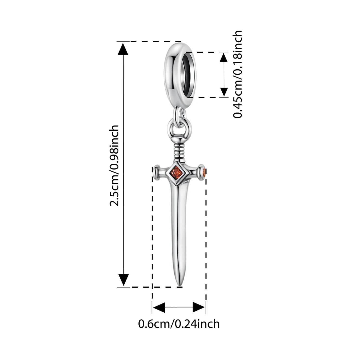 WOSTU 925 Sterling Silver Nezha Charm Little Sun Wukong Beads Red Heart Sword Charm for Woman Fit Bracelet Fine Jewelry DIY