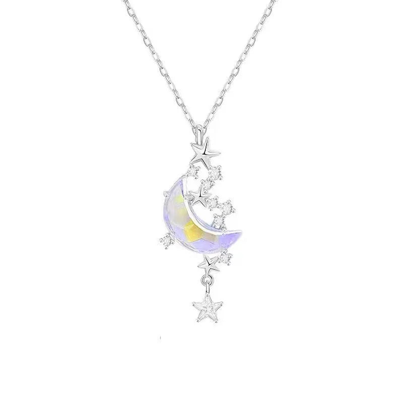 Exquisite Starry Sky Planet Light Luxury Temperament Necklace Star Moon Versatile Clavicle Chain Womens Christmas Jewelry Gift - Madeinsea©