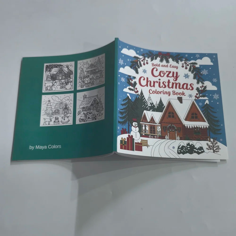 Cozy Christmas Coloring Book Bold and Easy Coloring For Adults And Teens Christmas Gift English Version