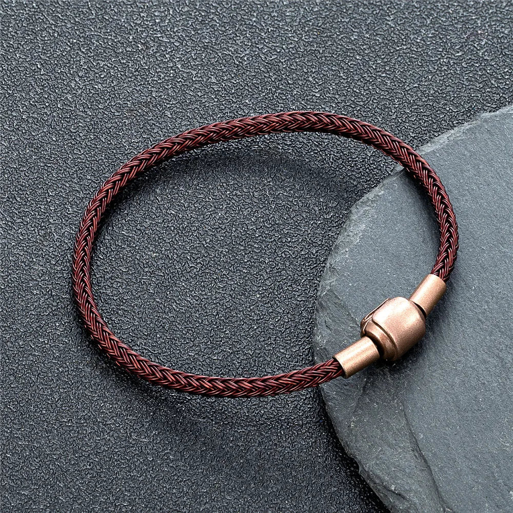 MKENDN DIY Simple Style Men Women Jewelry Non-fading Steel Wire Rope Bracelet Classic Cuff Charm Bracelet for Male Female Gifts