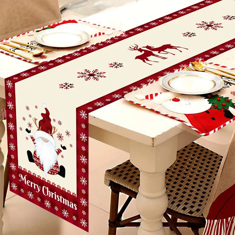 Christmas Table Runner Merry Christmas Decoration For Home Xmas Table Decor 2025 Navidad Notal Noel Ornament Happy New Year 2026