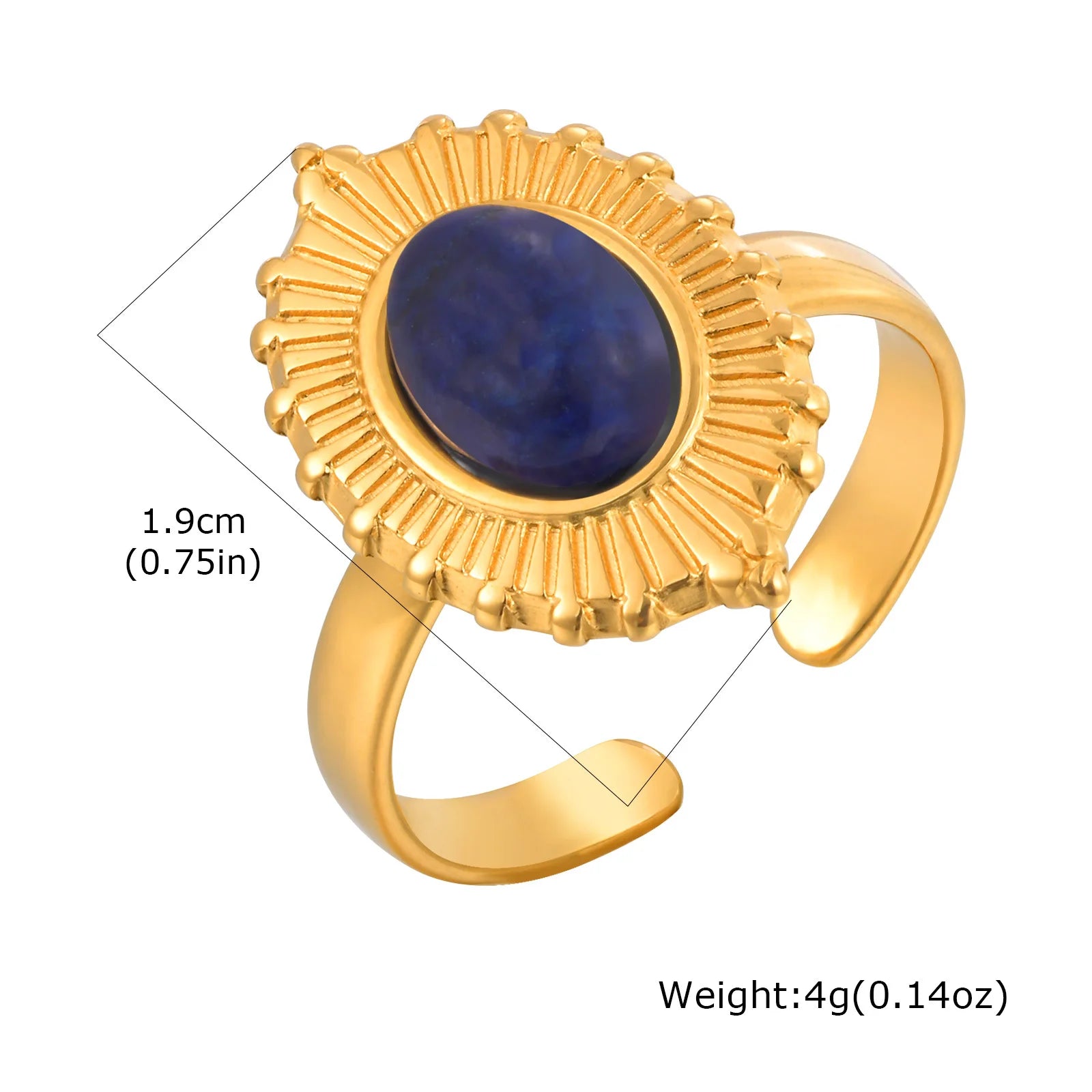 Vnox Elegant Natural Stone Stainless Steel Rings Fashion Colored Pearl Opal Turquoise Rings For Women Retro Waterproof Jewelry