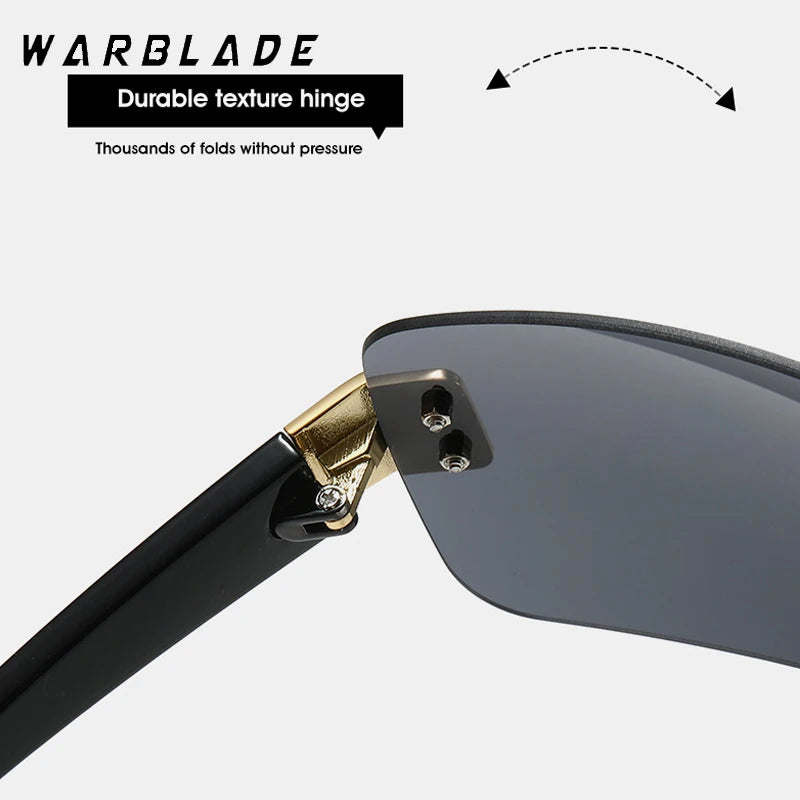 Luxury Brand Design One-Piece Y2K Rimless Punk Sunglasses Goggle Women Men Luxury Brand Wrap Around Sun Glasses Eyewear Sports