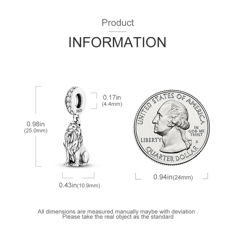 925 Sterling Silver Lion Rhino Charm Pendant Beads Fit Charms Silver 925 Original Bracelet for Women Jewelry Making Gift