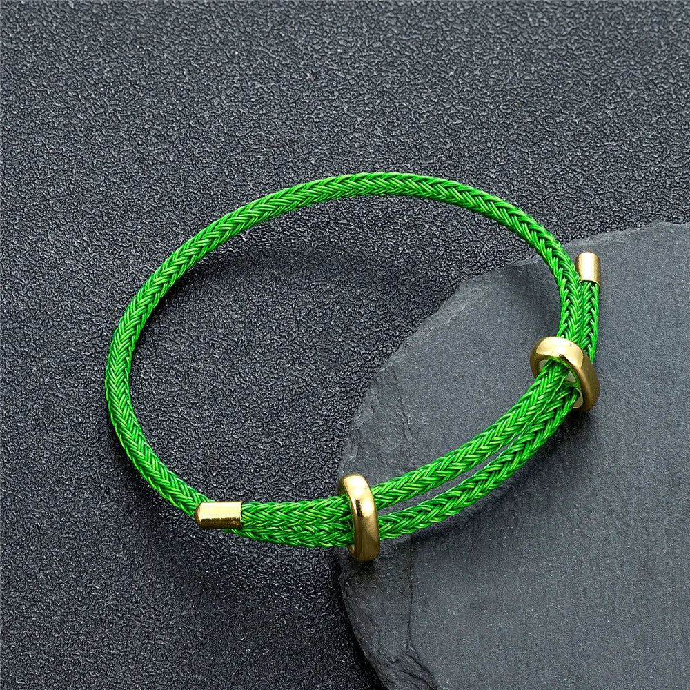 MKENDN Simple Style Men Women DIY Beads Jewelry Non-fading Steel Wire Rope Bracelet Classic Cuff Charm Bracelet for Couple Gifts
