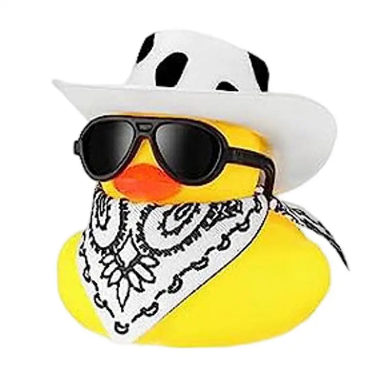 Car Rubber Duck Cowboy Rubber Duck Cool Dashboard Ornament Sunglass Car Duck for Dashboard Toy Car decoration Accessories