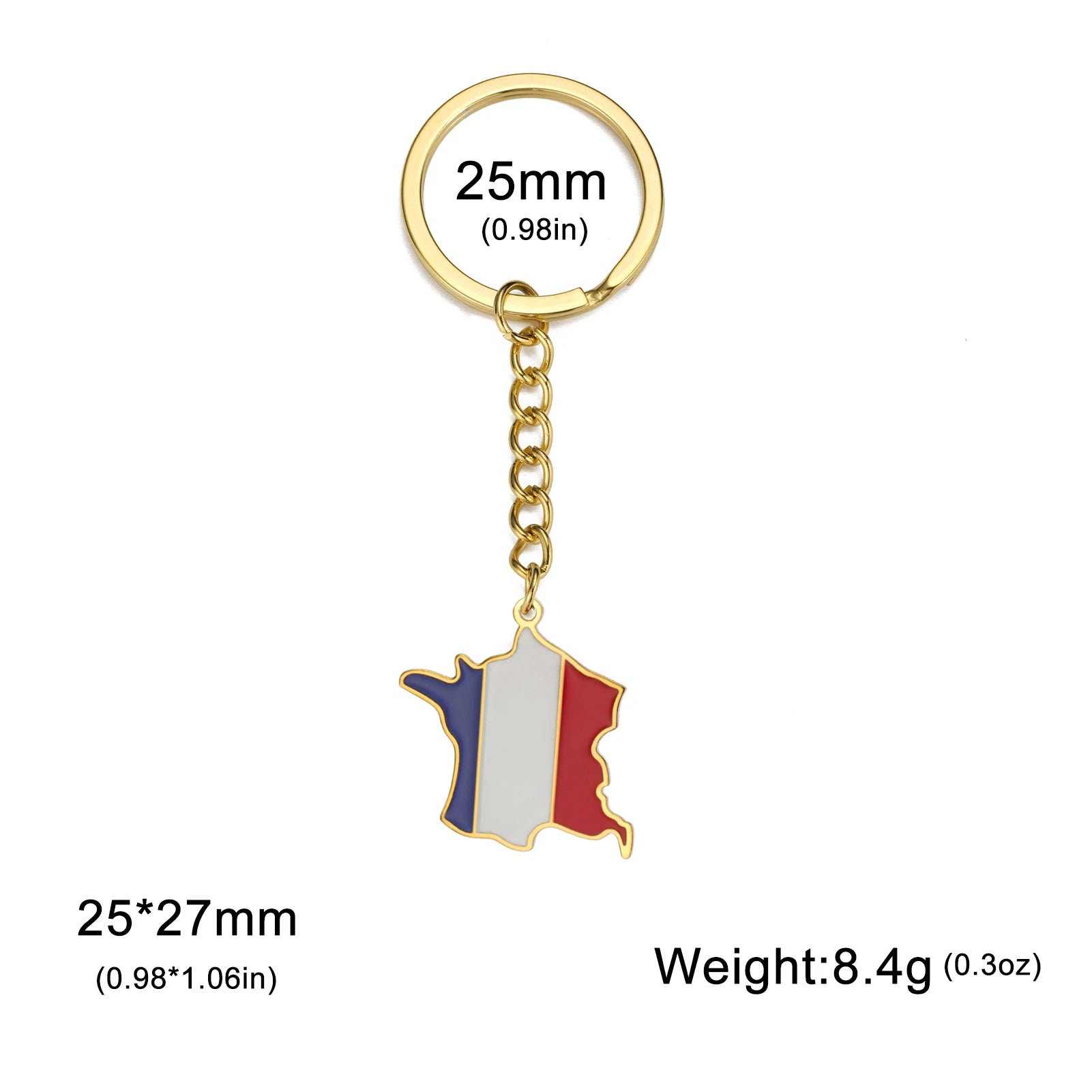 Dreamtimes France Poland Mexico Map Pendant Keychain for Women Men Stainless Steel Key Ring Qatar Ghana Syria Haiti Jewelry