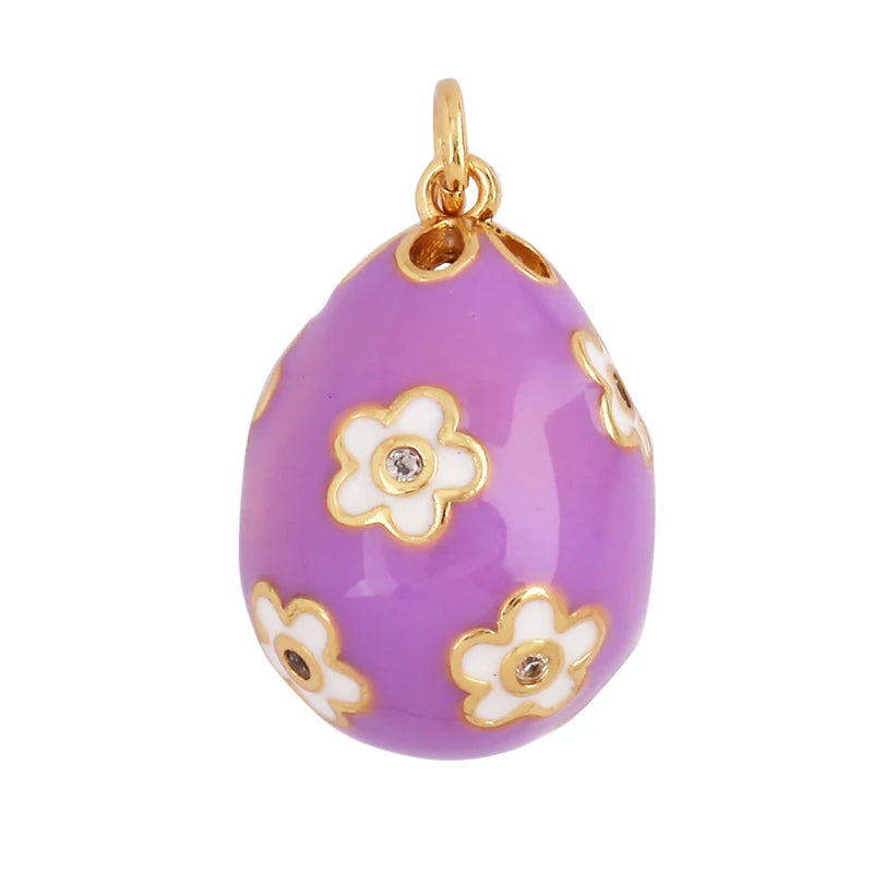 Fashion Newest Colourful Enamel Ball Shape Big Size Charm Pendant,Gold Plated Eye Flower DIY Necklace Jewelry Accessories L04