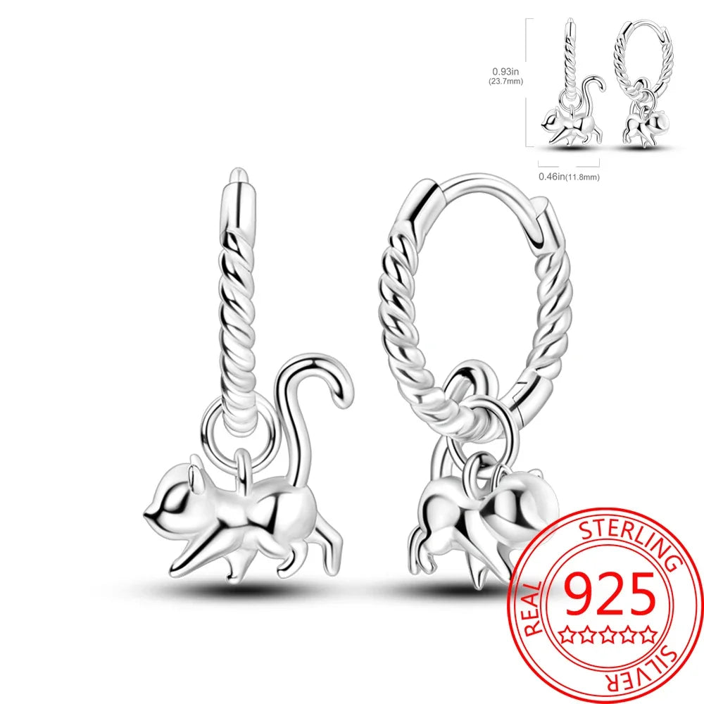 Ear Ring Series 925 Sterling Silver Star Moon Unicorn Tulip Flower Butterfly Bee Geometry Earrings Ladies Pairing with Jewelry