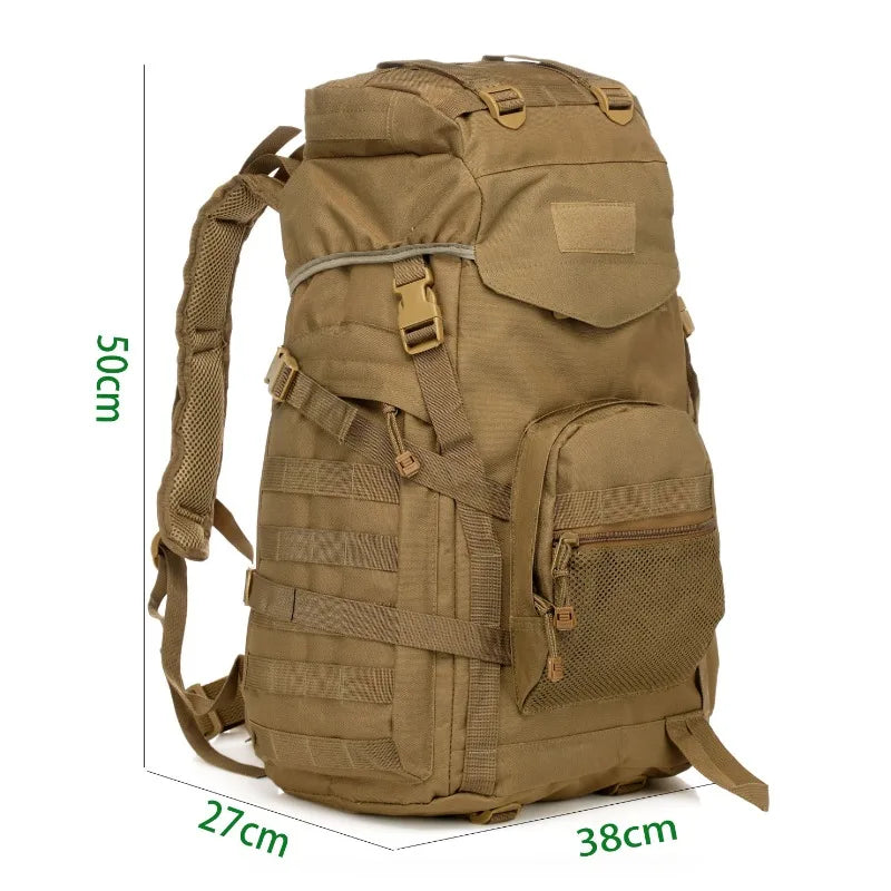 60L Large Capacity Military Bag Tactical Backpack Climbing Mountaineering Sport Outdoor for Men Luggage Camping Travel Rucksack