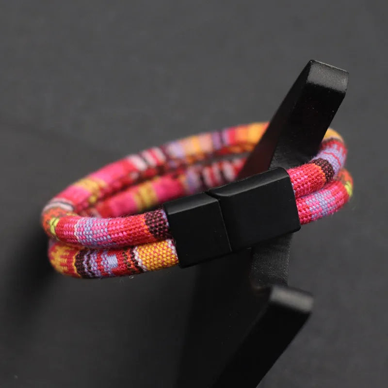 Noter Bohemian Rope Man Bracelet  6mm Double Layer Macrame Braclet Beach Bijoux Homme Turkey Survival Braslet Pulseira Masculina