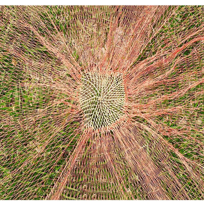 Lawaia Multifilament Hand Carry Fishing Net Outdoor Sturdy Braided Fish Net with Bamboo Poles for River and Pond