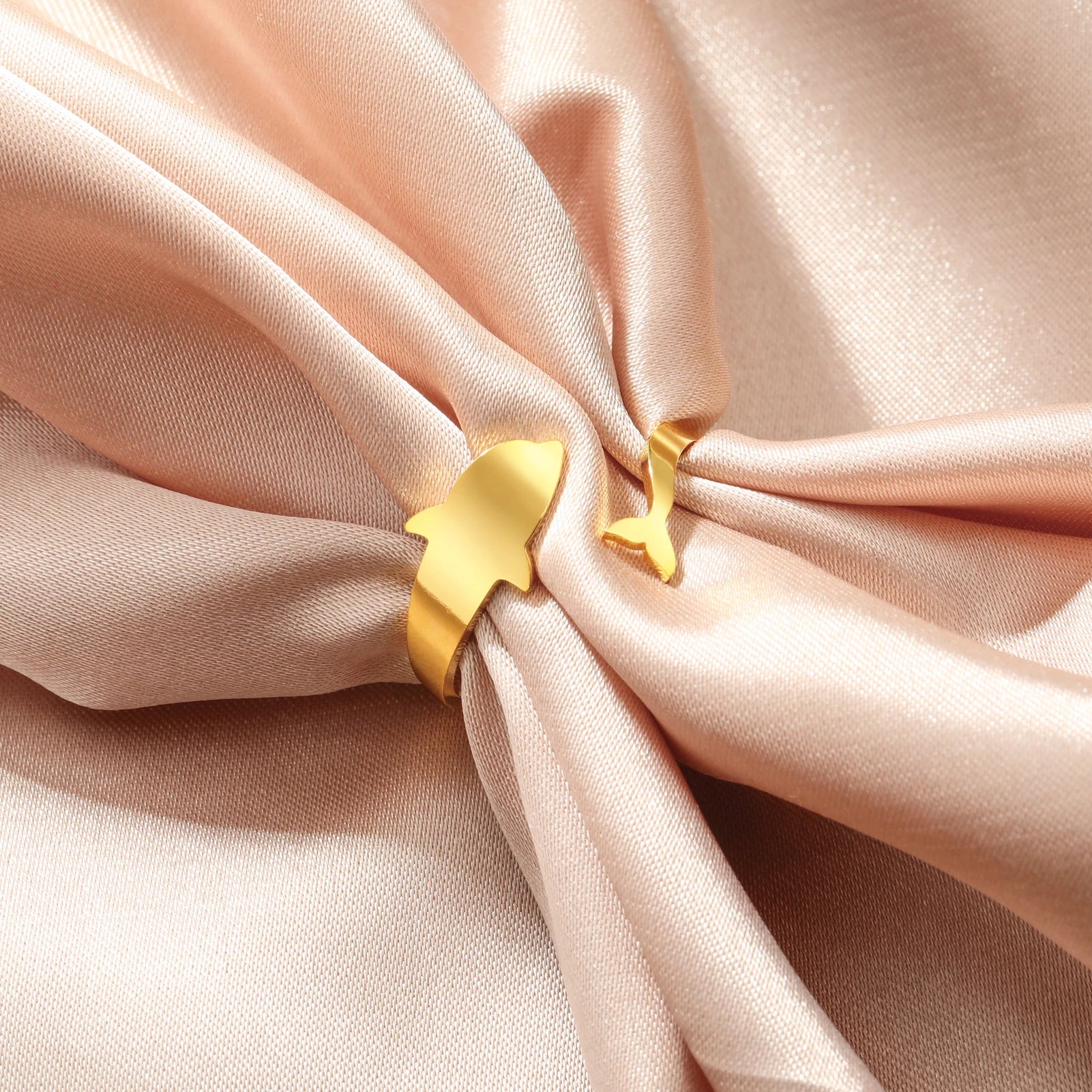 Cazador Animal Dolphin Women's Ring Stainless Steel Jewelry Adjustable Finger Rings Birthday Gift 2025 Trend Wholesale New