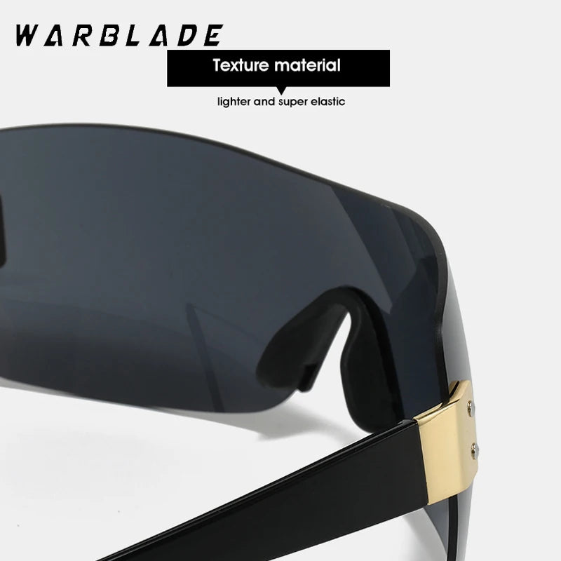 Luxury Brand Design One-Piece Y2K Rimless Punk Sunglasses Goggle Women Men Luxury Brand Wrap Around Sun Glasses Eyewear Sports