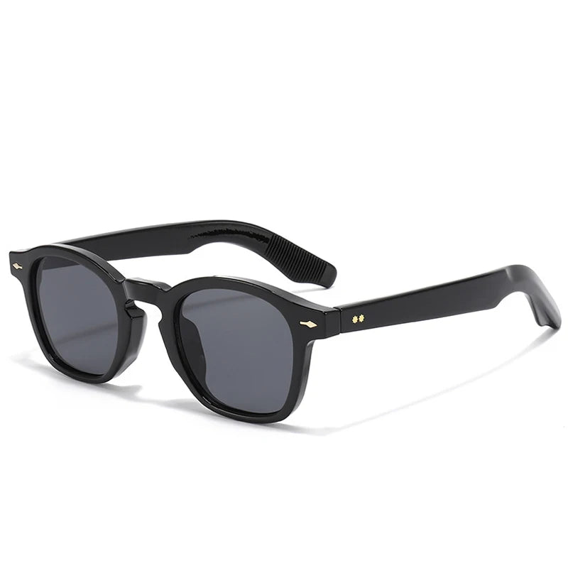 2025 Vintage Fashion Oval Sunglasses Women Men Luxury Brand Design Retro Rivet Yellow Blue Lens Square Sun Glasses Female UV400