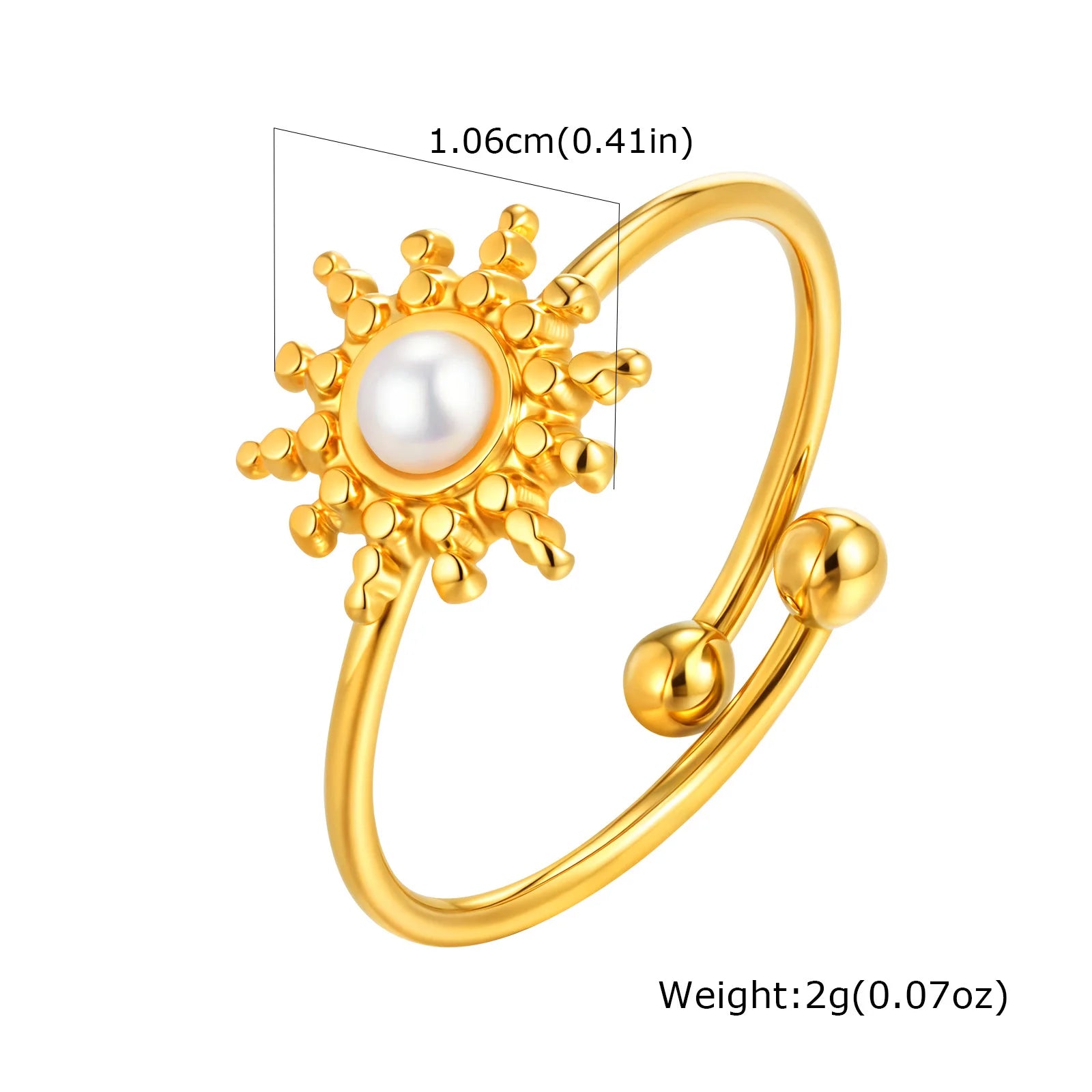 Vnox Stainless Steel Sun Turquoise Opal Rings For Women Gold Color Oval Round Opal Rings Aesthetic Ring Jewelry Wedding Party