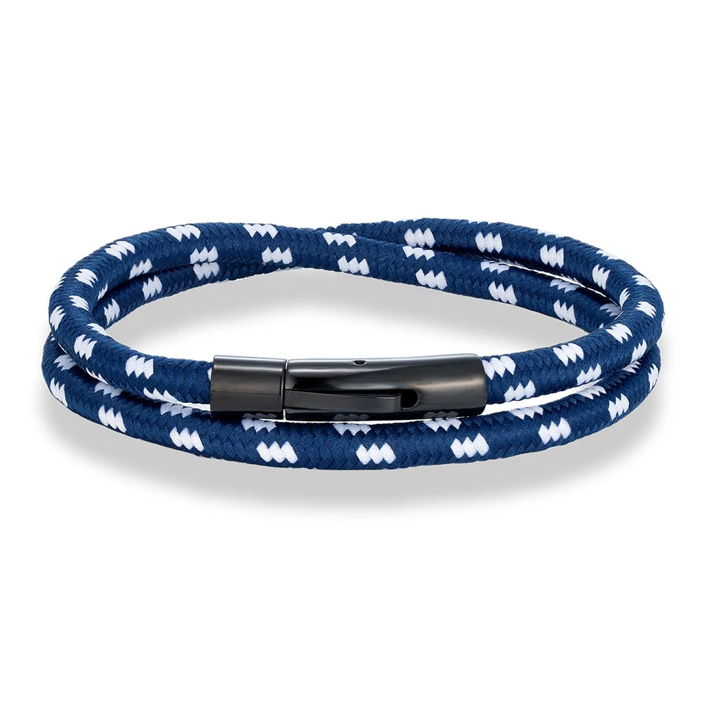 MKENDN 5 mm geflochtenes Nylonarmband für Damen und Herren, Edelstahlknopf, Schmuck, Unisex-Geschenk für Paare, klassisch schlichtes Design