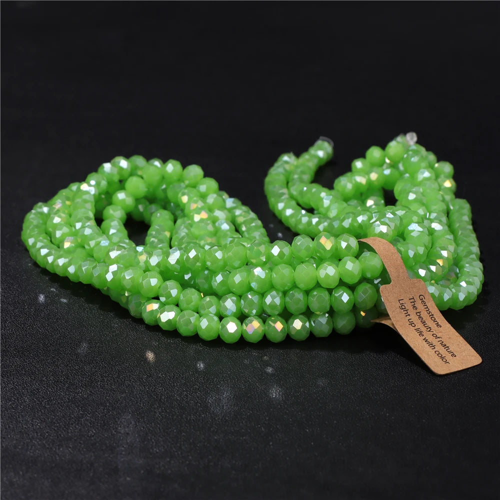 Wholesale 5 strand/lot Faceted Austrian Crystal Bead Rondelle Loose Spacer AB Color Glass Beads For Jewelry Making  Accessories