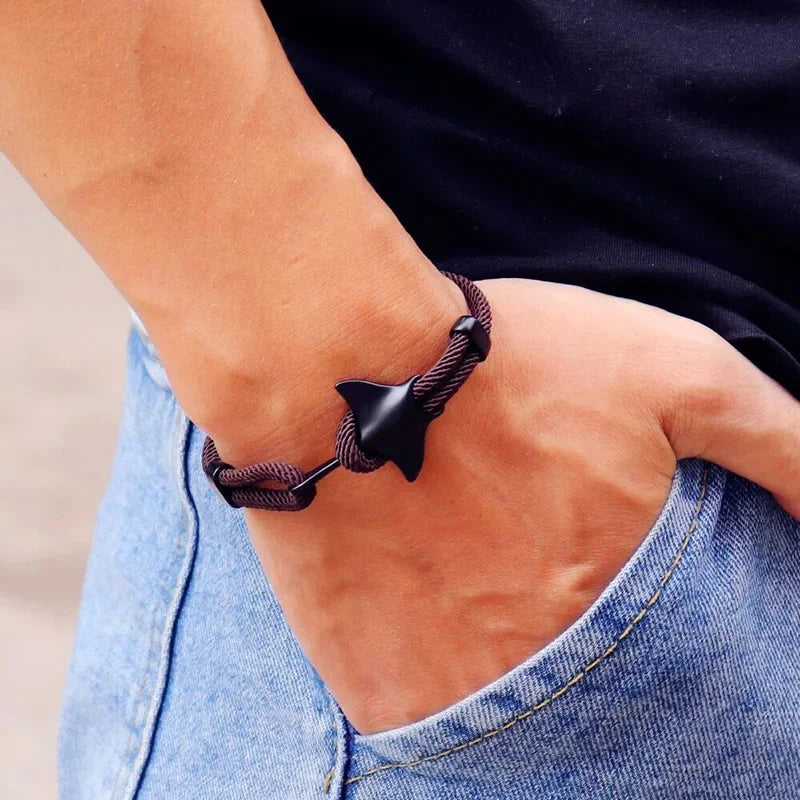 Noter Men Manta Bracelet Adjustable Marine Animal Protection Rope Braclet Beach Surf Braslet Lucky Red Thread Brazalete Pulseira