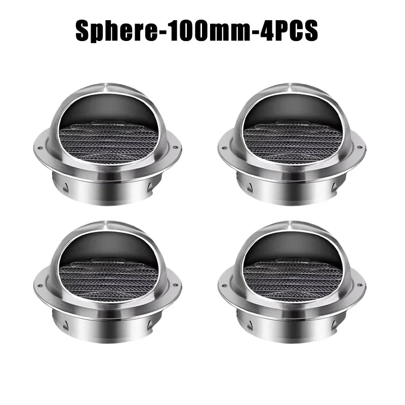 304 Stainless Steel Air Vent Round Wall Vent Outlet Cover Ventilating Fan Prevents Pipe Blockage Louvered Grille Cover Blocking