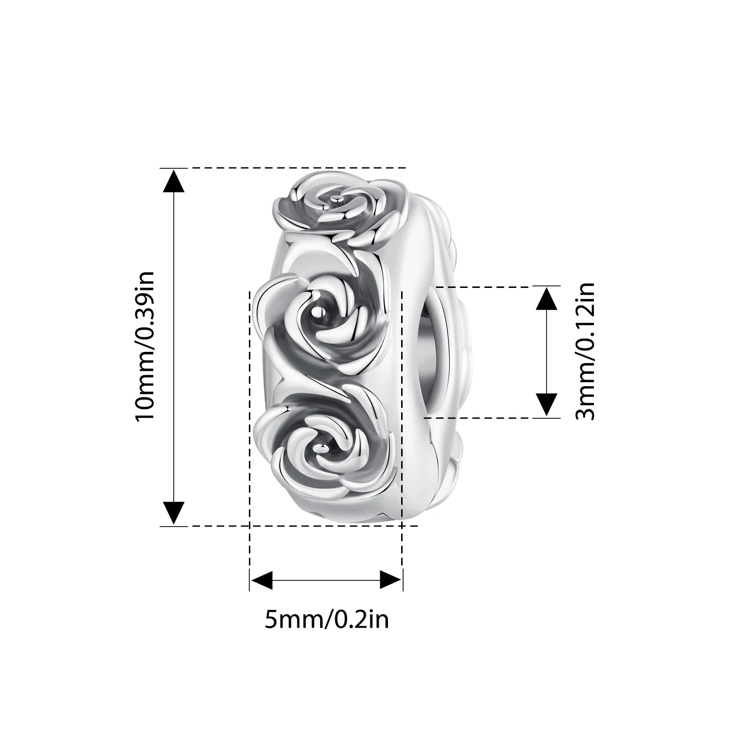 BISAER 925 Argent Sterling Petit Prince &amp; Rose Charm Perle Clochette Princesse Coeur Croix Coquillage Pendentif Fit DIY Bracelet Bijoux