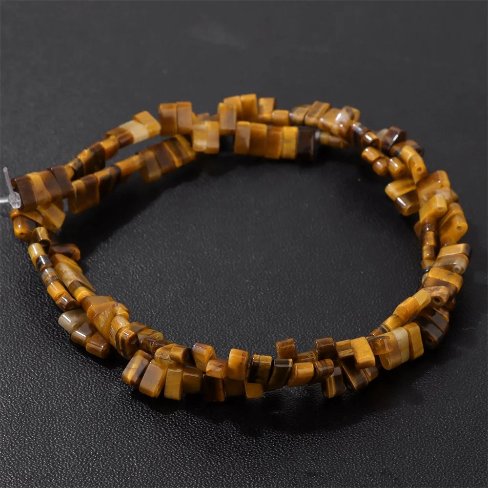 2x5mm Natural Two Hole Stone Bead Rectangle Tiger Eye Quartz Amazonite Loose Spacer Beads For Jewelry Making Bracelet Handmade