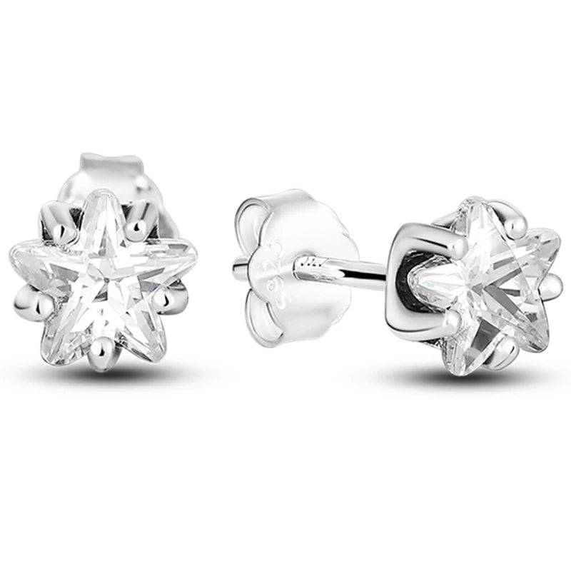 Earrings 925 Sterling Silver Stud Earrings Unicorn Star Zircon Stud Hoop Earrings For Women Girls Lovely Fashion Jewelry Gift