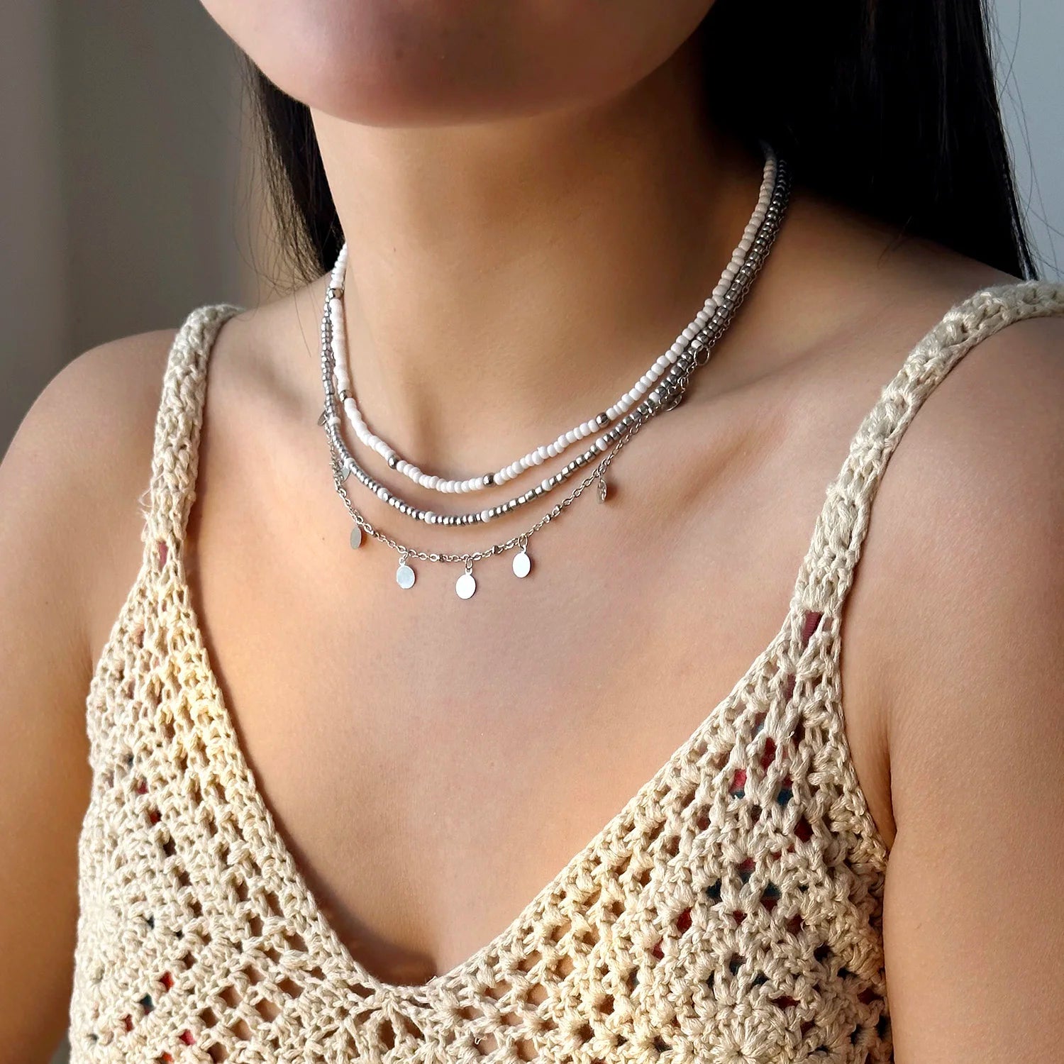 Bohemian Multilayer Starfish Sea Shell Rice Beads Necklace For Women Vintage Fishtail Pearl Conch Clavicle Choker Beach Jewelry