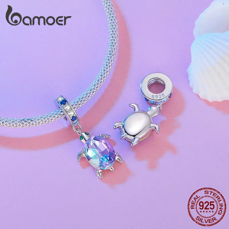 925 Sterling Silver Dazzling Sea Turtle Pendant Necklace Dreamy Ocean Neck Chain for Women Party Fine Jewelry Gift - Madeinsea©