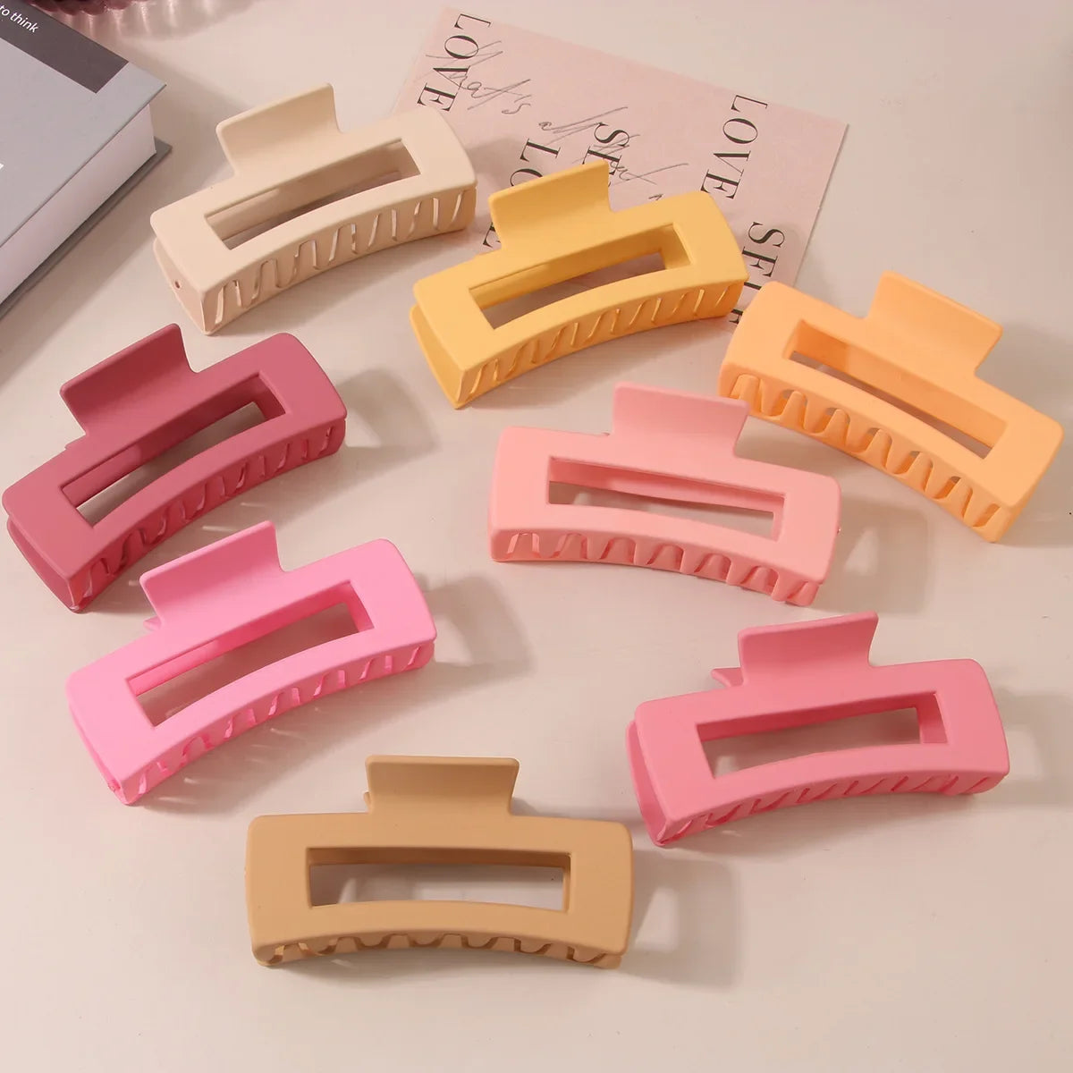 10.5CM Solid Hair Claw Elegant Hairpins Barrette Crab Hair Clips For Women Girls Korean Square Headwear Simple Hair Accessories