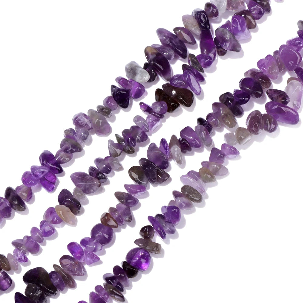 Natural Purple Stone Gravel 5-8MM Irregular Shape fluorite Amethyst Jade Loose Spacer Chips For Jewelry Making Necklace Bracelet