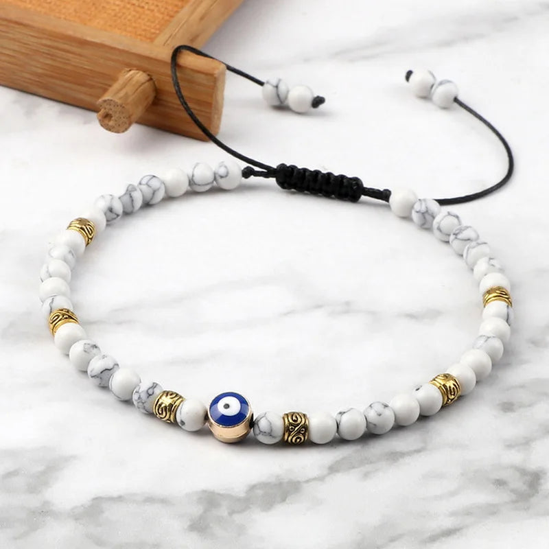 Charm Imitation Natural Stone Beaded Bracelet for Women Men Tiger Eye Beads Adjustable Bracelets Couple Friendship Party Jewelry
