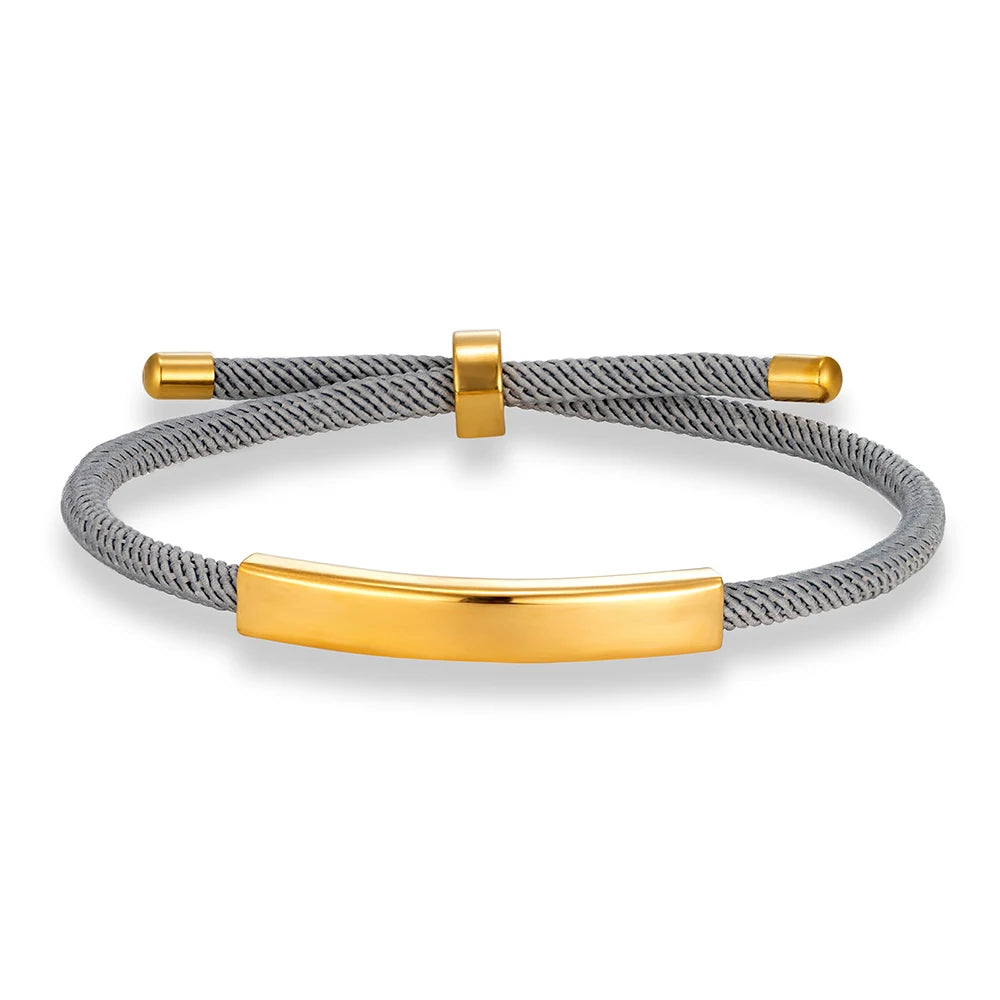 MKENDN Punk SOS Custom logo Name Engrave Text Rope Bracelet customize Stainless Steel Bracelets For Women Men ID Bracelet - Madeinsea©