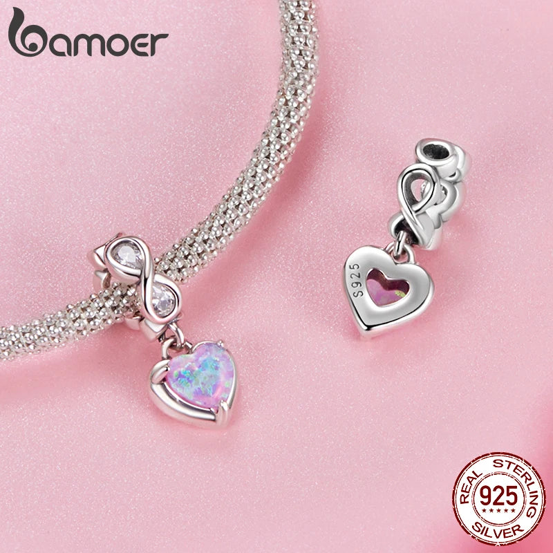 BAMOER 2025 Neuer Herzanhänger aus massivem 925er Sterlingsilber, passend für Originalarmbänder, DIY-Schmuckzubehör von BAMOER Beads