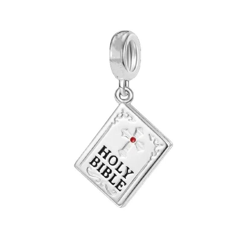 Fine religion series 925 Silver Jesus Bible Diy Bead cross Pendant Fit Original Bracelet Trinket Jewelry Figure Buddha Charm