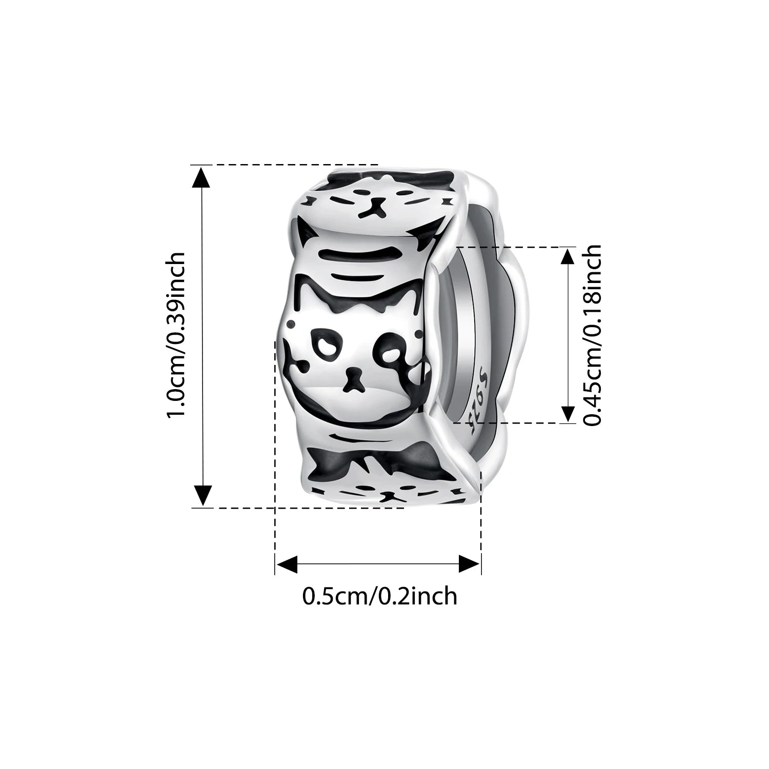 Bamoer 925 Sterling Silver Paw Print Silicone Beads Retro Pet Heart Charm for Women Teen DIY Lovely Bracelet Jewelry Accessories