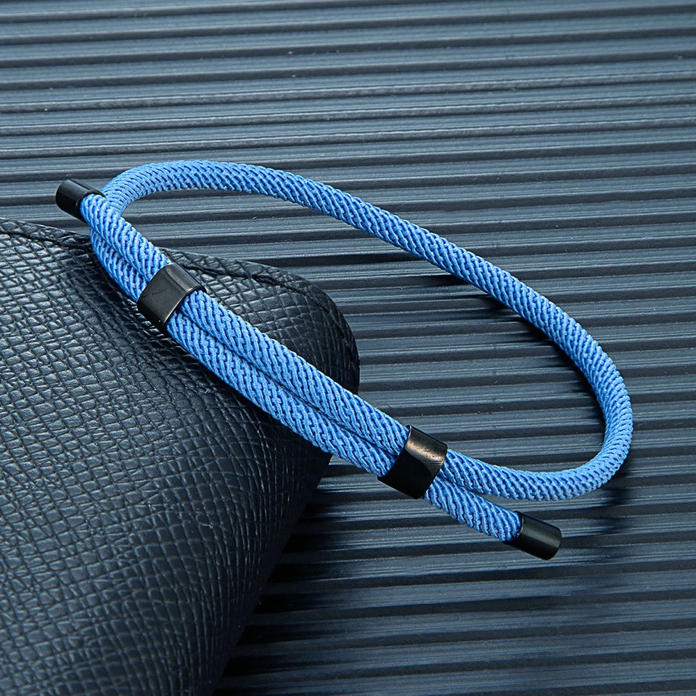 MKENDN Simple Style 3MM Men Women Adjustable Nautical Rope Bracelet Stainless Steel Buckle Accessories Waterproof Jewelry Gifts